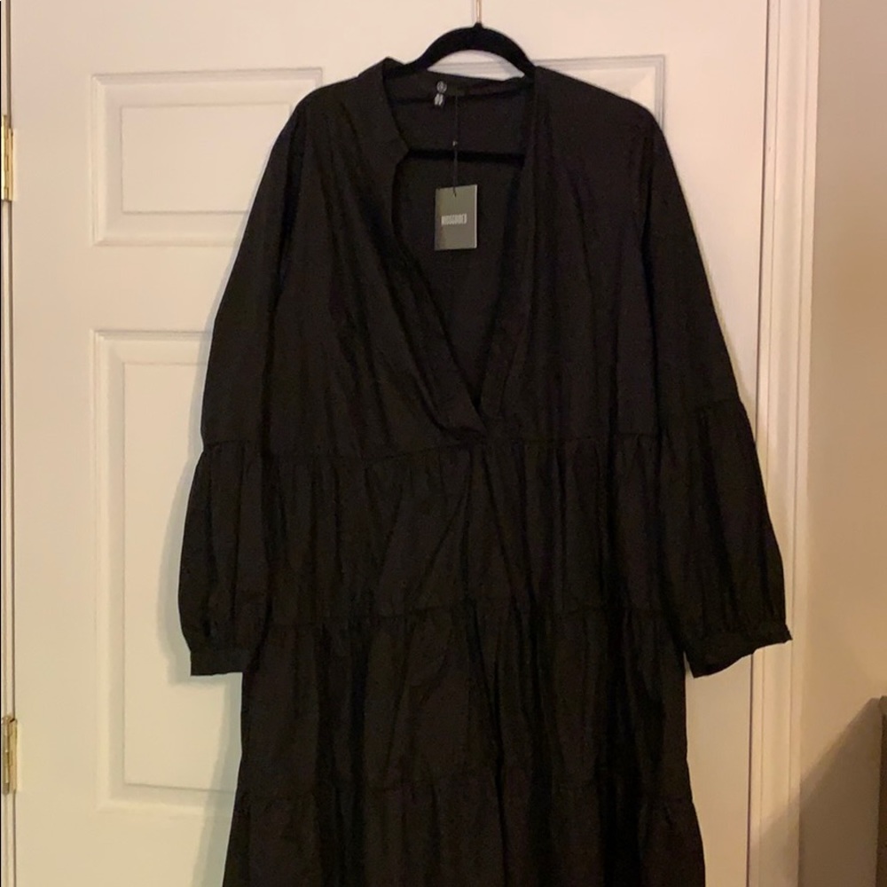 Misguided black ruffle dress size 18